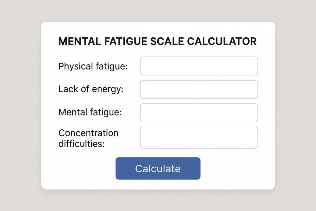 Mental Fatigue Scale Calculator